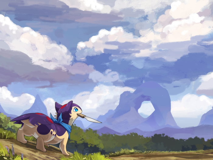 Blitz heading out into the wilderness.