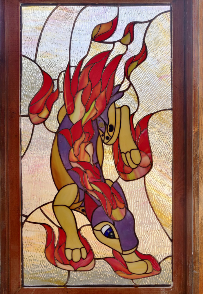 Blitz in a Stained Glass Panel