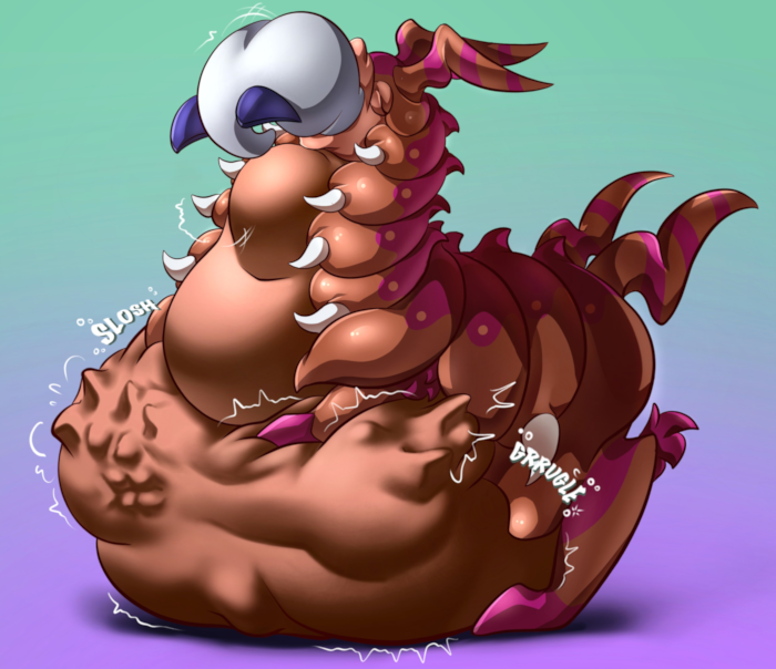 Drythkalt swallowing down a massive lugia, with a full belly.