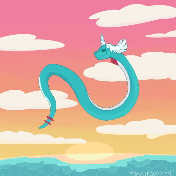 Gwini jumping high above the water.