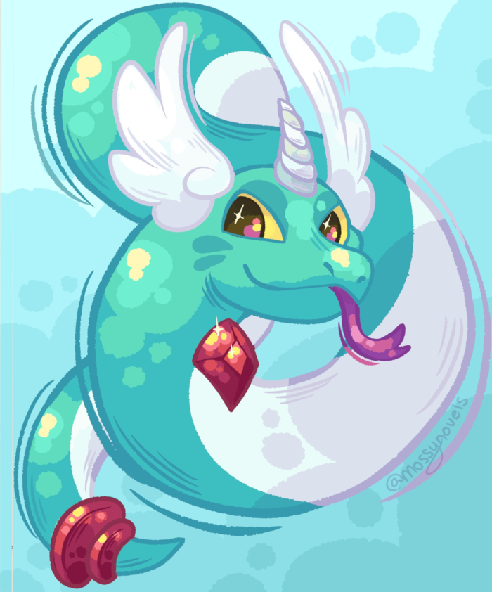 Gwini with a cute blep, swimming..