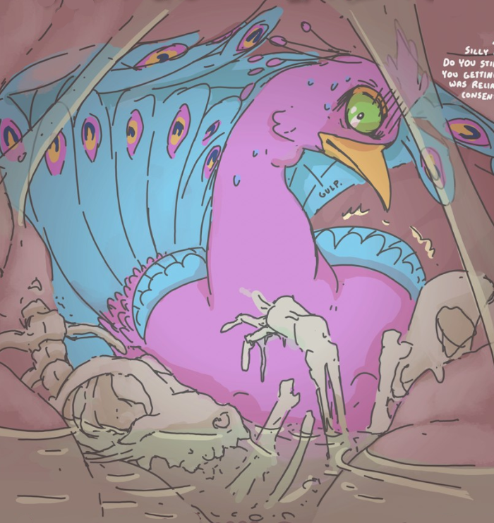 Gyro trapped in a gut with a bunch of bones.
