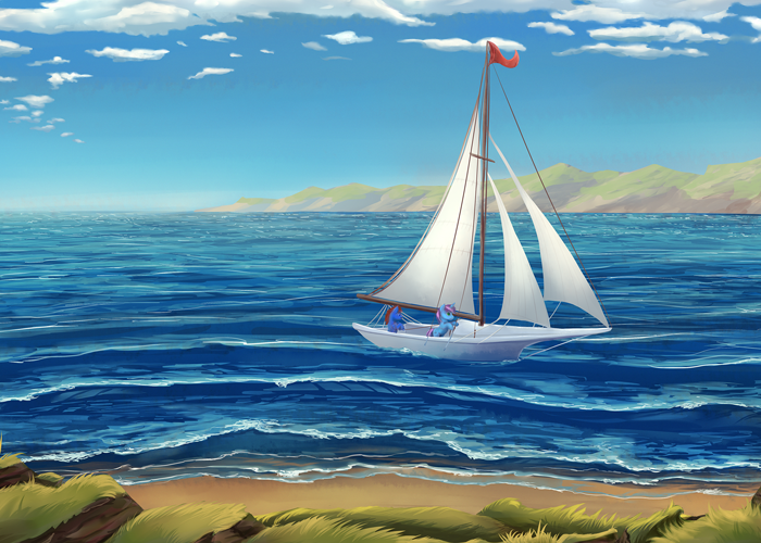 Gyro and Skies Sailing on a Boat