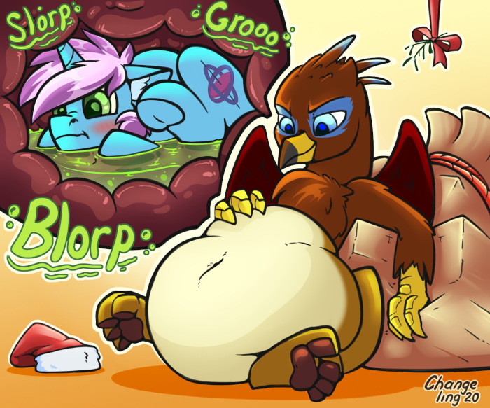 Gyro having been swallowed up by a gryphon.