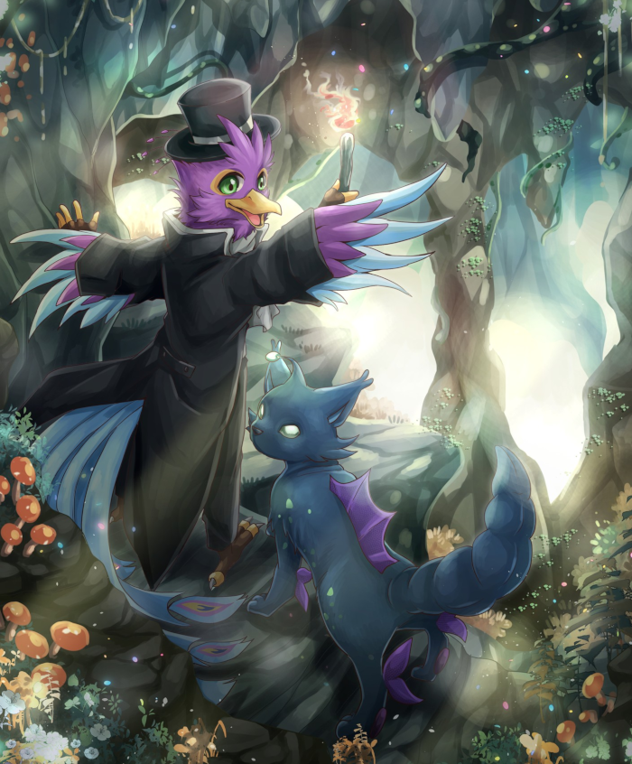 K'Aazast accompanying Gyro as they explore the Neath.