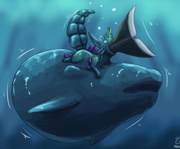 K'Aazast in the process of swallowing up an orca.