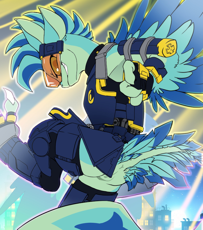 Luvashi wearing some armor that doesn't cover her cloaca.