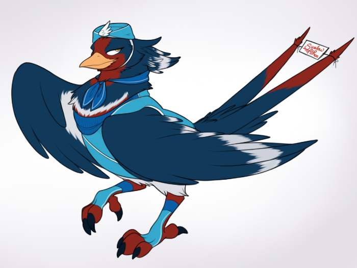 Mistral dressed in her work outfit.