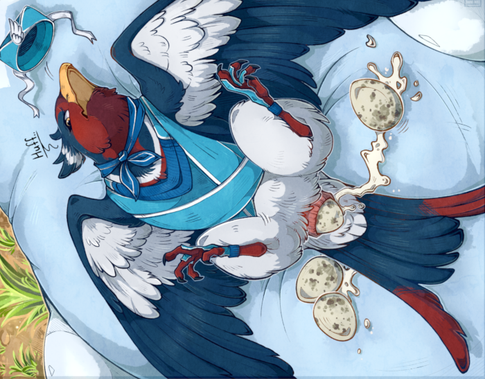 Mistral laying a bunch of eggs on a lugia belly.