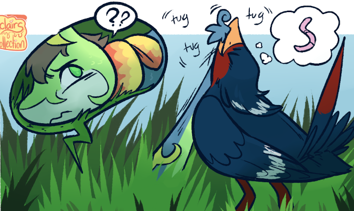 Mistral trying to pull out a serperior, thinking it's a worm.