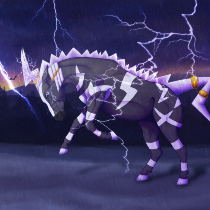 Ruzeth rearing up, crackling with electricity.