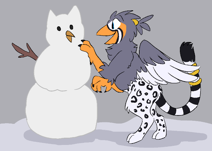 Ruzzy building a snowbird.